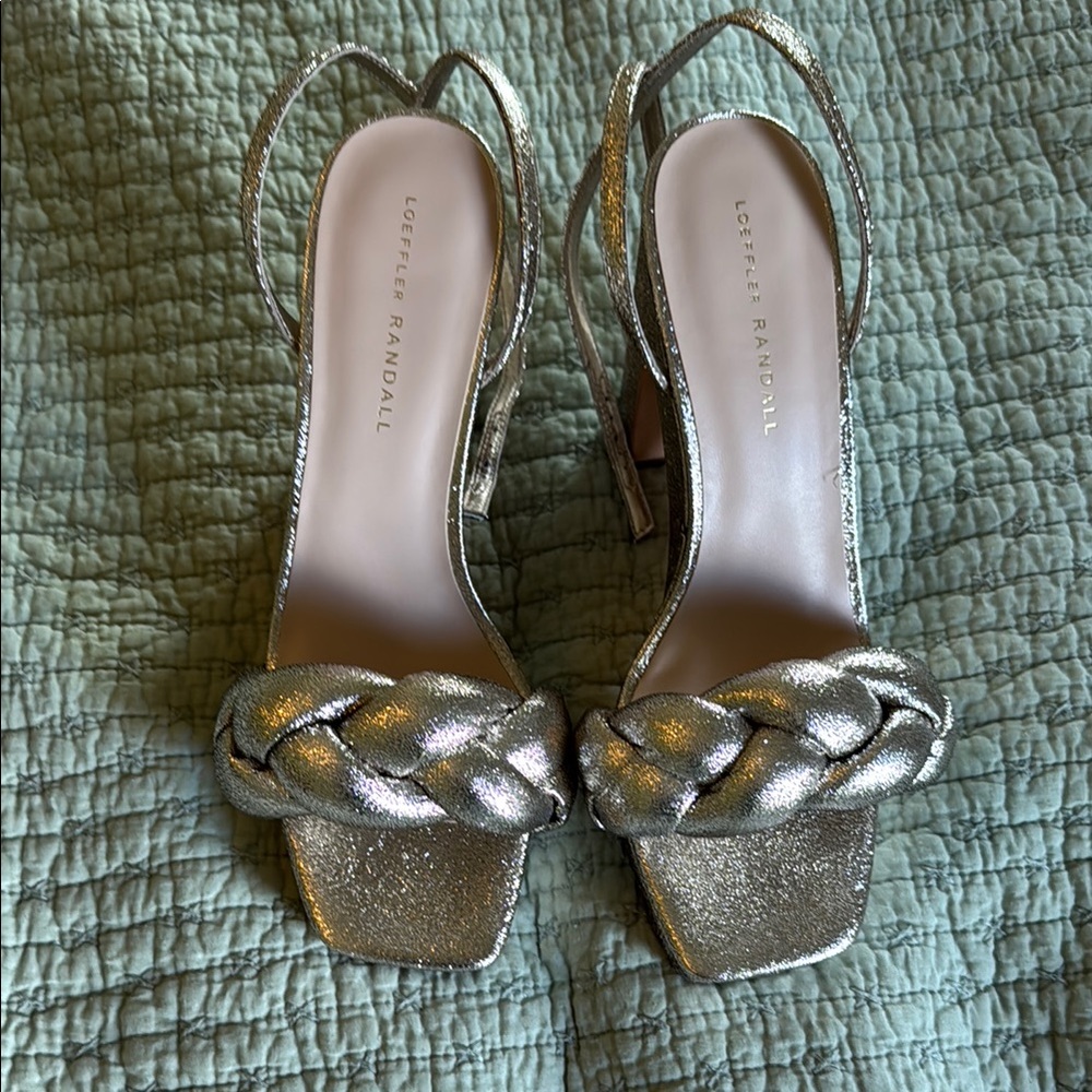 Loeffler Randall Silver Braided Heels
